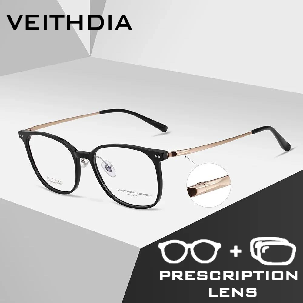 

Очки VEITHDIA с защитой от синего света, титановая оправа, прогрессивные линзы, индивидуальные оптические очки для коррекции близорукости, модель P71J09