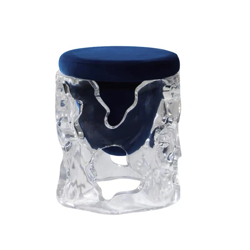 

Современный светлый роскошный журнальный столик для гостиной/кабинета, табурет для чайной комнаты, прозрачный стул из полимерной смолы.