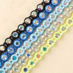 SS8 10yards Plastic Rhinestone Banding For Native Beaded Jewelry Earring Rhinestone Trimming Clothing Accessories