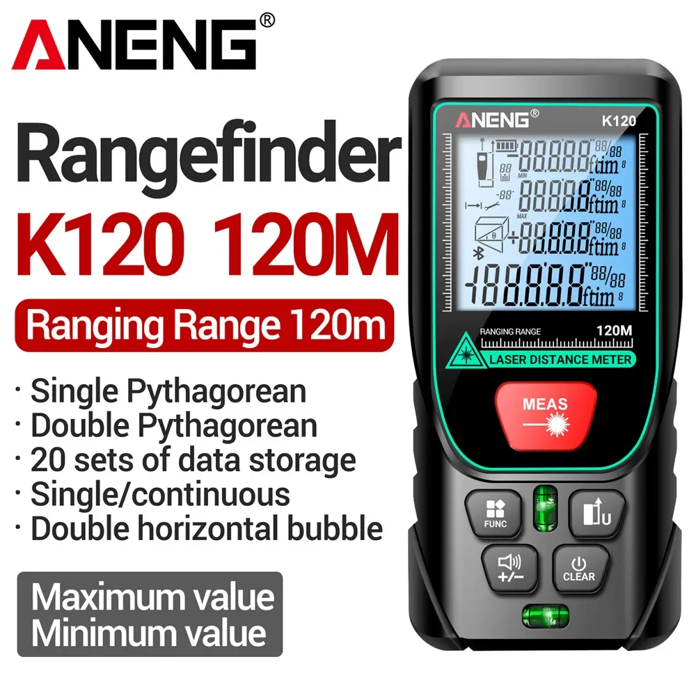 ANENG K50/70/100/120 Laser Rangefinders Volume/Area Measure ±3mm Measurement accuracy 20 Sets Data Storage Diastimeter Test Tool