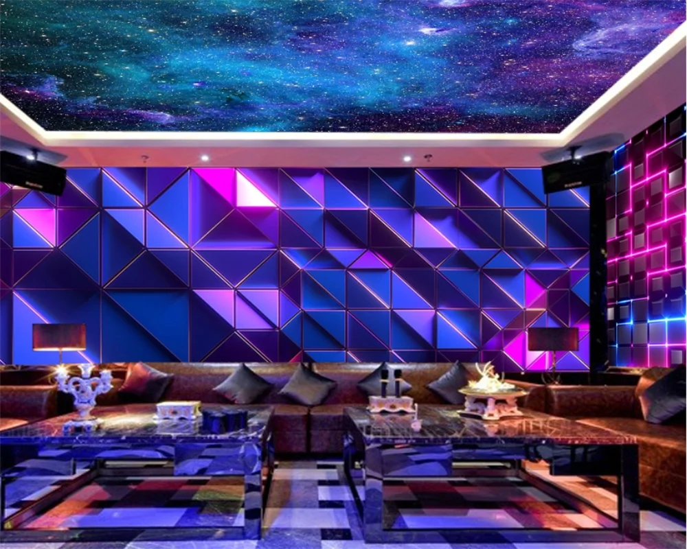 beibehang papel de parede Custom technology sense cool flash wall ktv box music restaurant background wallpaper papier peint