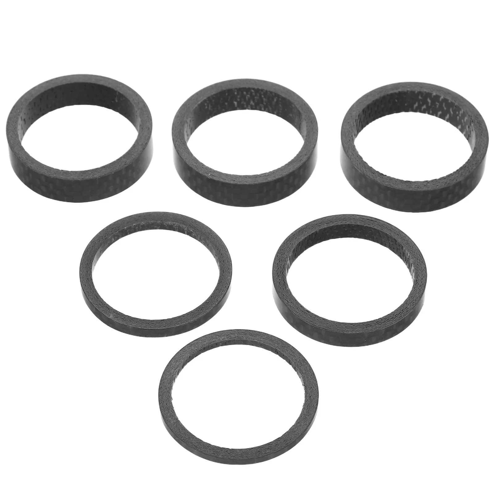 6 قطع من فواصل جذع سماعة الرأس من ألياف الكربون للدراجات الجبلية على الطرق، ملحقات ركوب الدراجات البديلة خفيفة الوزن وقوية #3