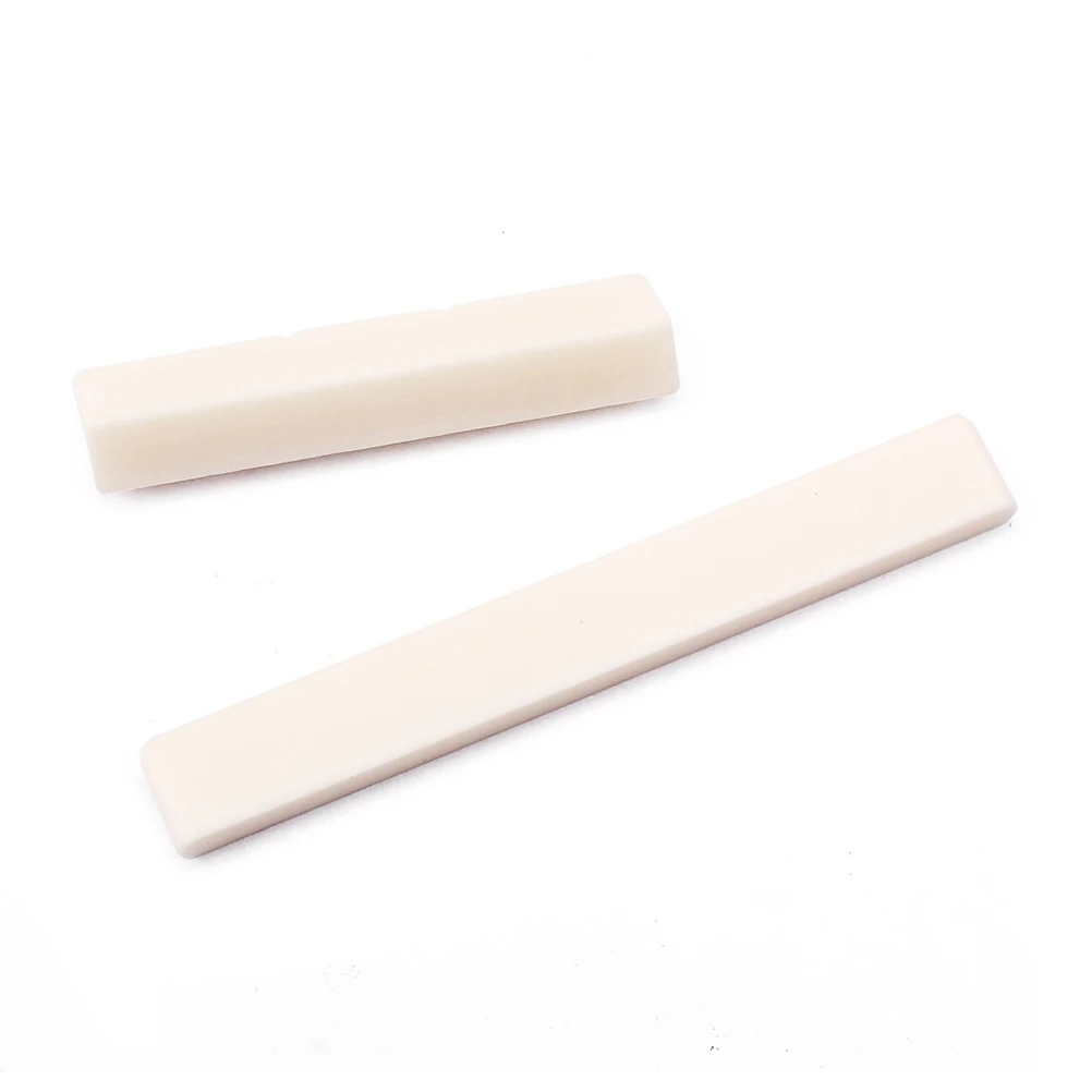 

Plastic Ukulele Nut Saddle Replacement 4 Strings Up Down Pillow White Kit Easy Cut Fit Perfect Sound Ox Bones Material Rich Tone