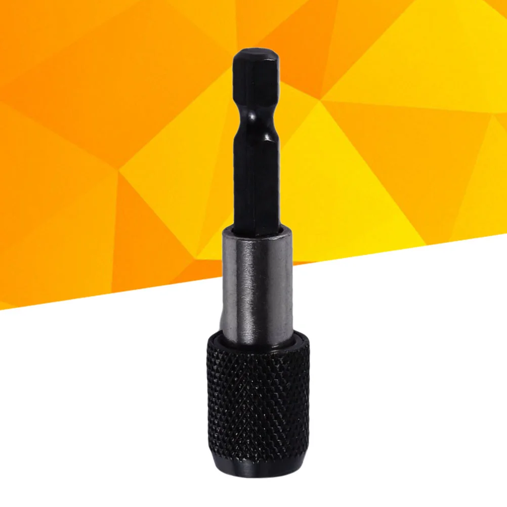 1/4 Hex 60mm Electric Drill Magnetic Screwdriver Bit Holder Magnetism Adjustable Extension Rod (Black)