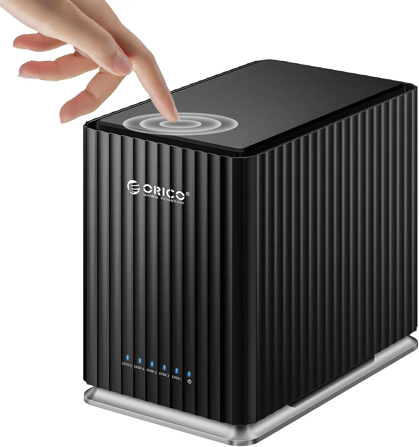 ORICO 5-Bay-Festplattengehäuse, USB 3.1 Typ-C, werkzeugloses externes Festplattengehäuse DAS mit 12V/10A Netzteil für persönliches Datenmanagement-9758C3
