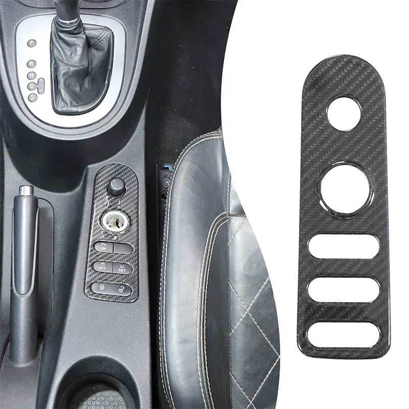 For Seat leon 08-12 real dry carbon fiber central door lock button box frame cover door lock button protective cover auto parts