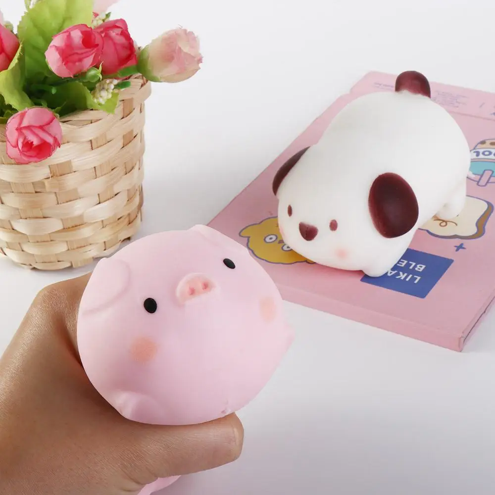 ช้า Rebound บีบหมูสุนัขของเล่นสบายหมู/สุนัขช้า Rebound Rising สัตว์ของเล่นสัตว์ตลกความเครียด Vent ของเล่น