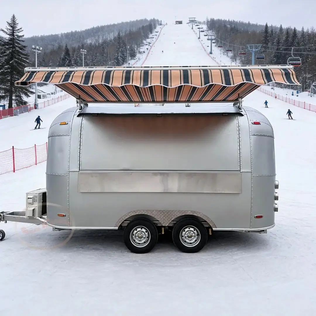 Commercial Stainless Steel Food Truck Mobile Kitchen Cart with Sink Workstation for Food Vending