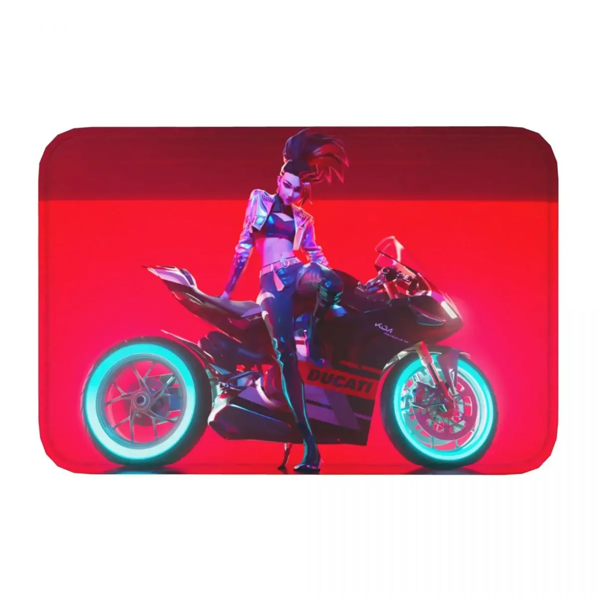 Motorcycle Cool Motor Cycle Non-Slip Carpet Akali Kda More All Out Ducati Lol Doormat Bedroom Bath Mat Entrance Door Home Rug