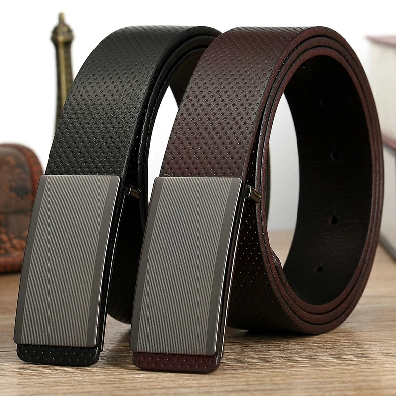 Belt men's genuine leather buckle head layer genuine cowhide men's underwear wear business youth handmade buckle men's belt