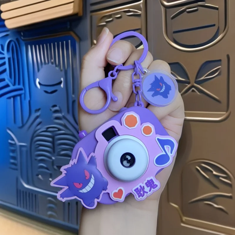 Pokemon simpatico personaggio luminoso proiezione fotocamera portachiavi Anime Pikachu Squirtle portachiavi zaino accessori ragazza regalo giocattoli