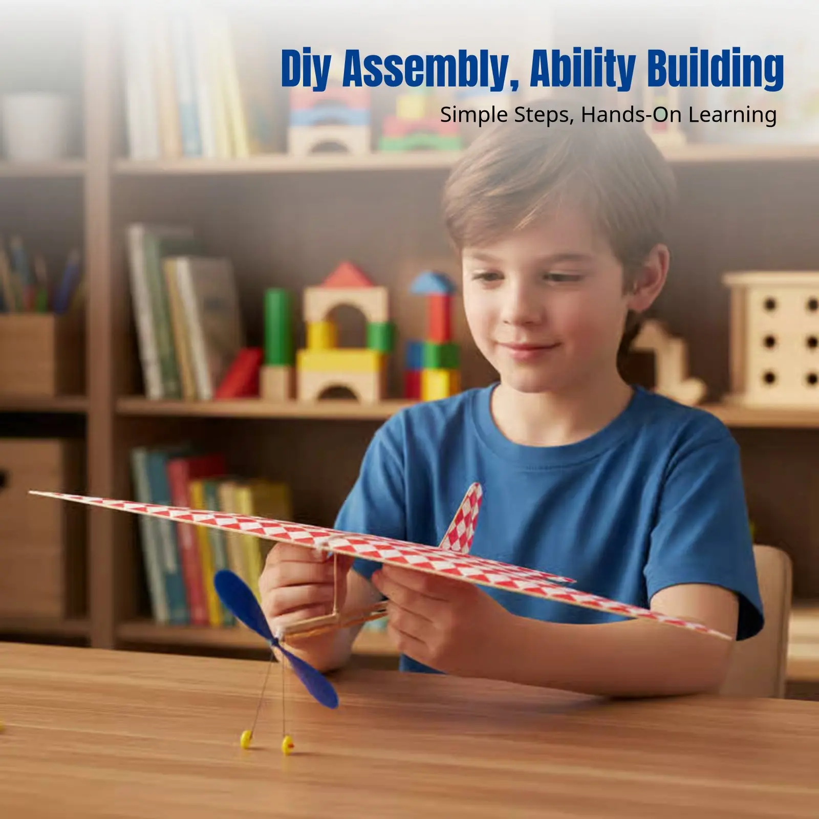 

Rubber Band Powered Aircraft Model, Parasoarer Design, DIY Educational Glider for Kids, Student Science Project
