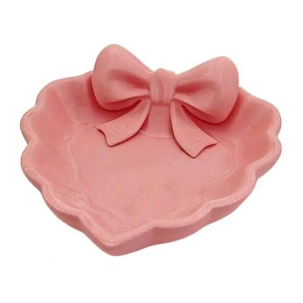 Necklace Storage Tray Jewelry Organizer Tray 3d Printed Heart-shaped Jewelry Tray Decorative Bow Ring Dish Entryway for Rings