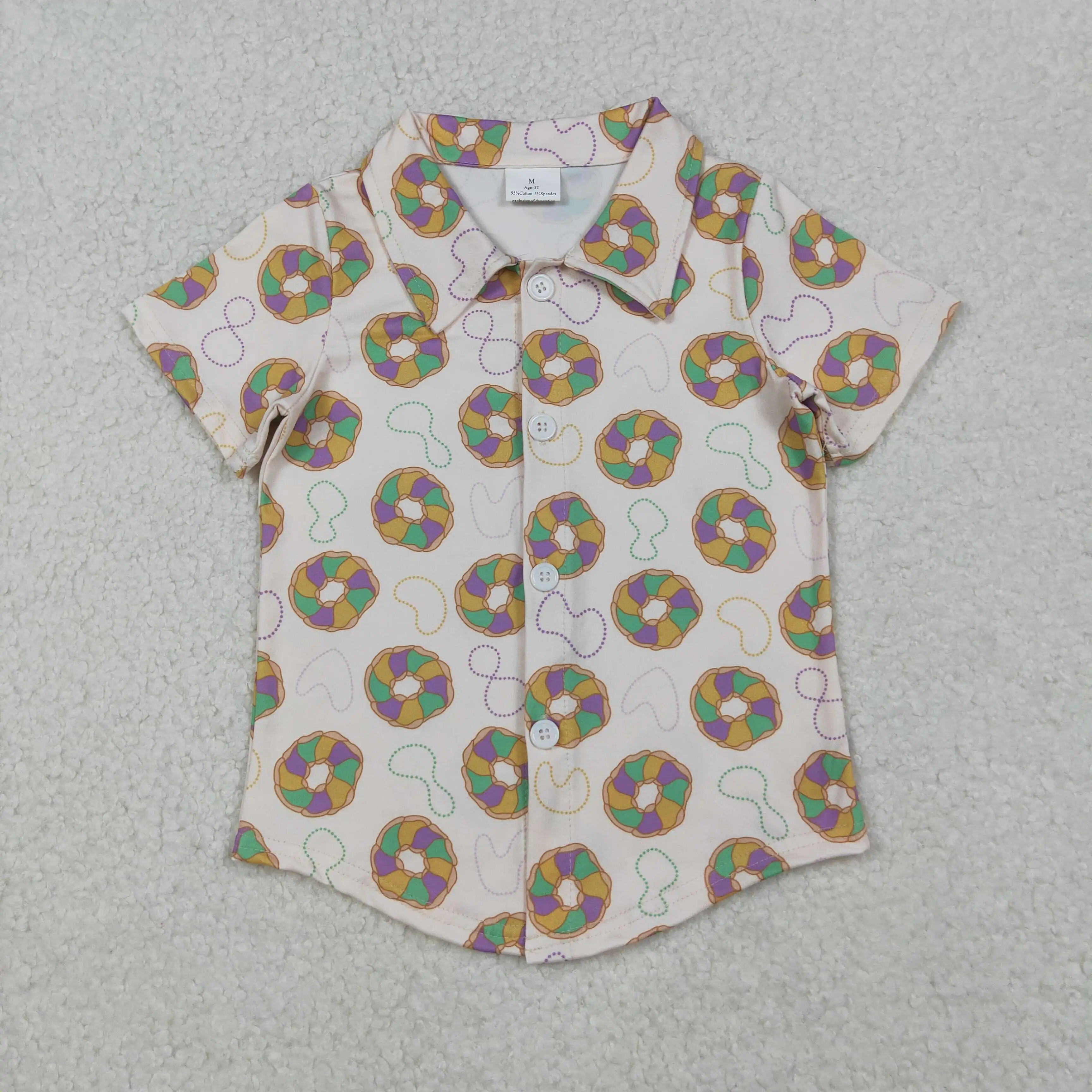 

z1014-15 BT1372 Wholesale Summer kids clothes boy mardi gras short sleeve top Boutique Children clothing