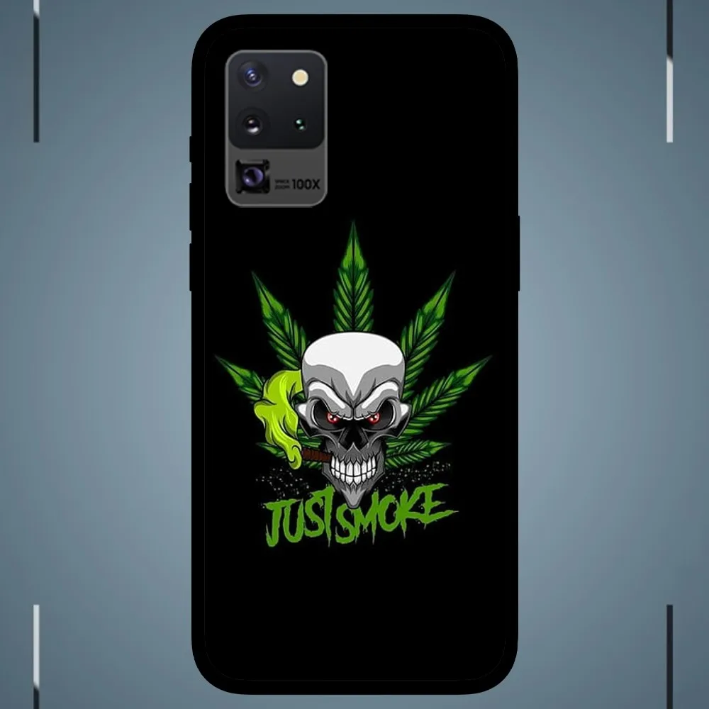 Rauchen Sie es einfach Hanf Marihuana Handy hülle für Samsung Galaxy S24 S23 S22 S21 S20 Fe Note 20 Ultra 5G schwarz Handy hülle