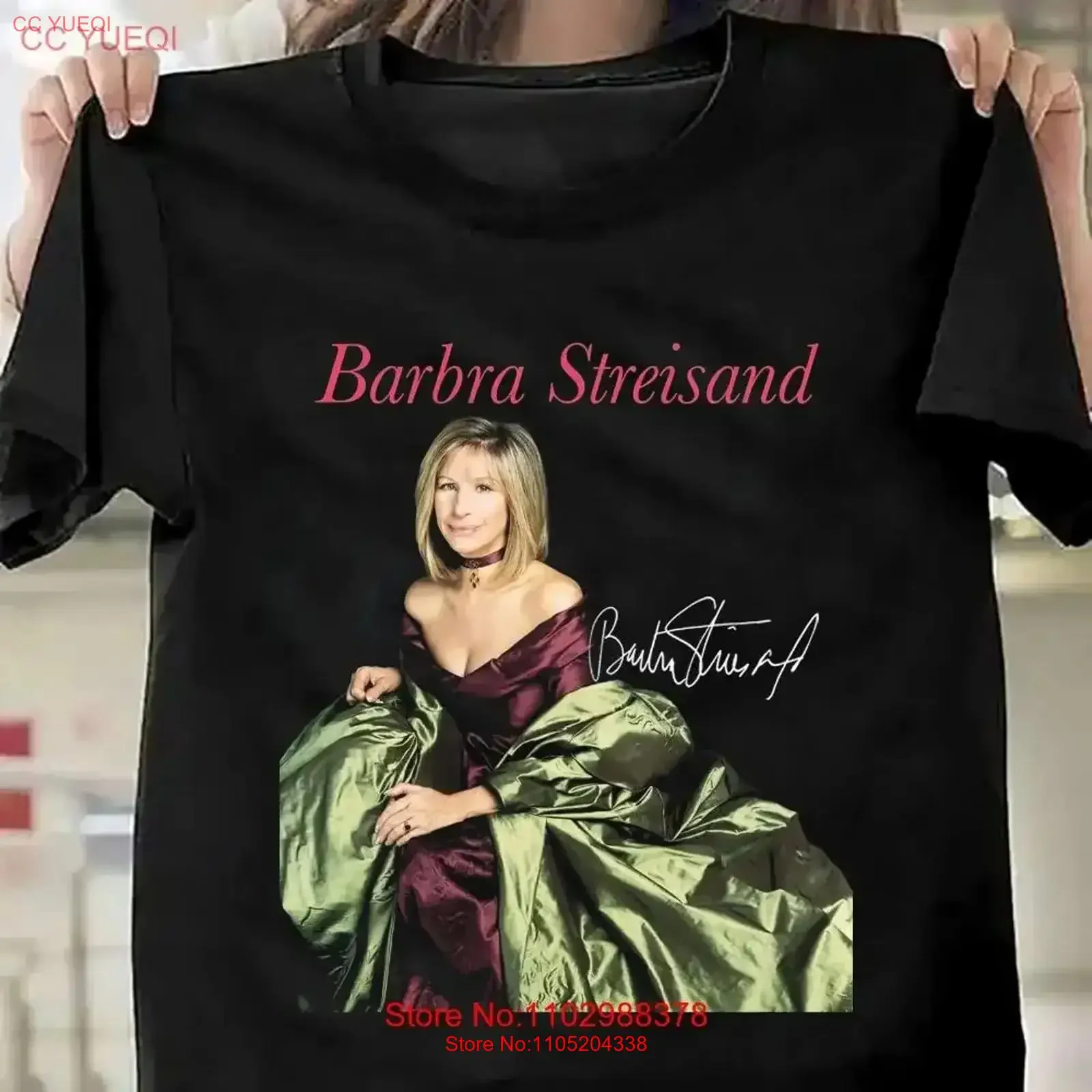 Barbra Streisand Singer Signature negro todas las tallas camiseta QQ1205 vintage lavado elegante Top para uso diario ligeramente moda