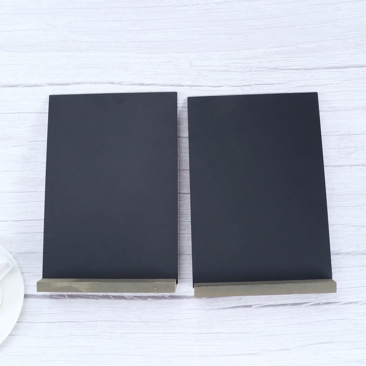 6Pcs Double-Sided Wooden Message Blackboard Mini Writing Boards with Solid Base for Home Kitchen Garden Party Decorative Notes