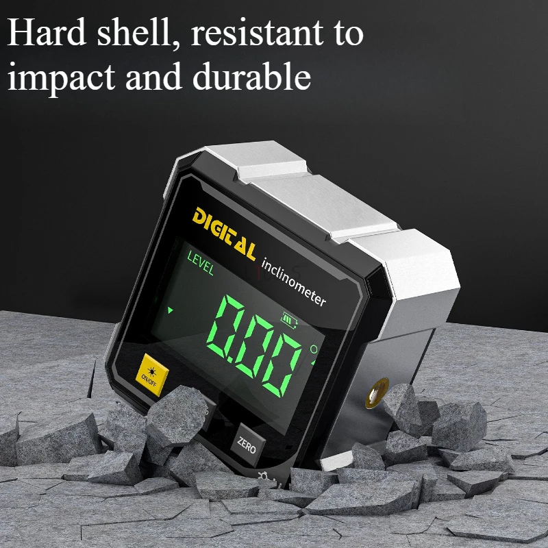 Inclinometer 4-Sided Magnetic Dual-Laser Tilt Meter Compact Slope Measurement Angle Ruler with Laser Alignment for Construction