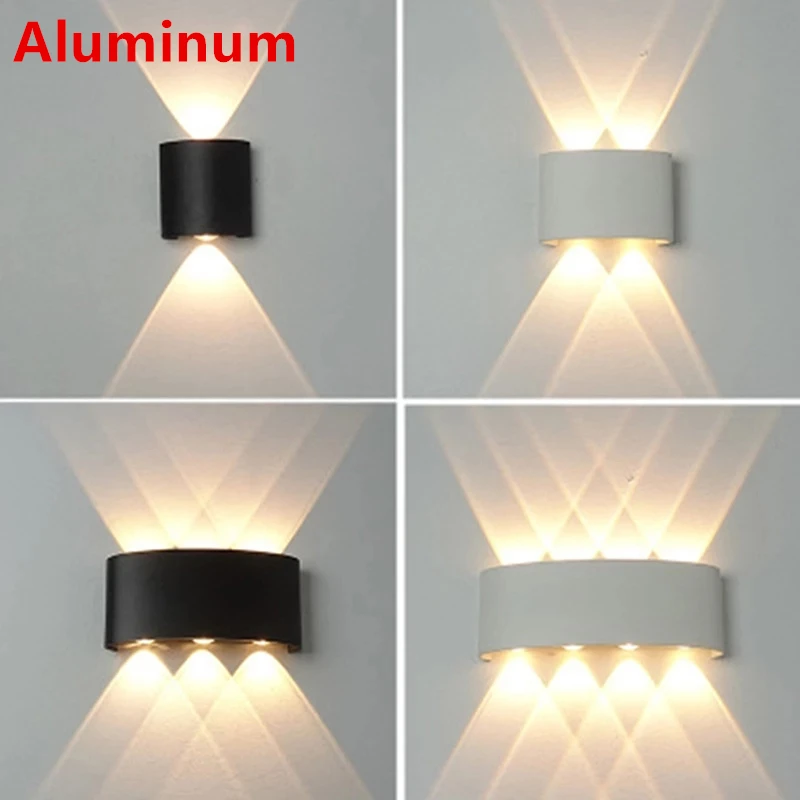 Kinkiet LED Zewnętrzny Wodoodporny IP65 Kinkiet ogrodowy 2W 4W 6W 8W 12W Oświetlenie ogrodowe Aluminiowe Oświetlenie schodów do sypialni i salonu