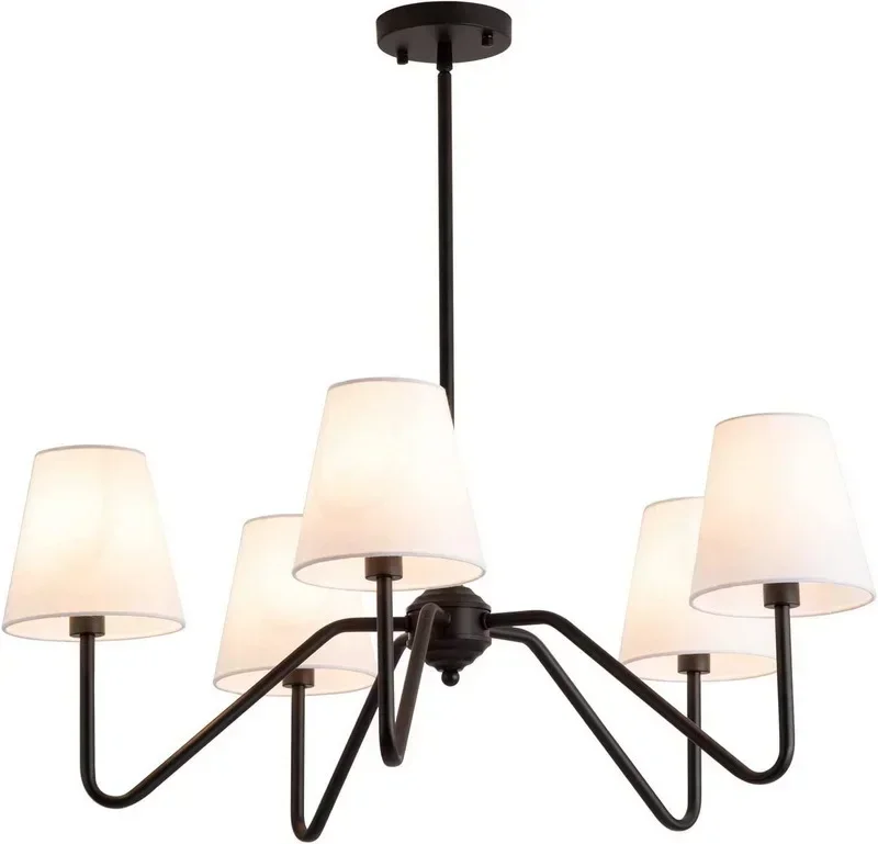 4/5/6 heads American Wrought Iron Simple Living Room Personality Creative Industrial Style Chandelier Decorative Lighting image 3