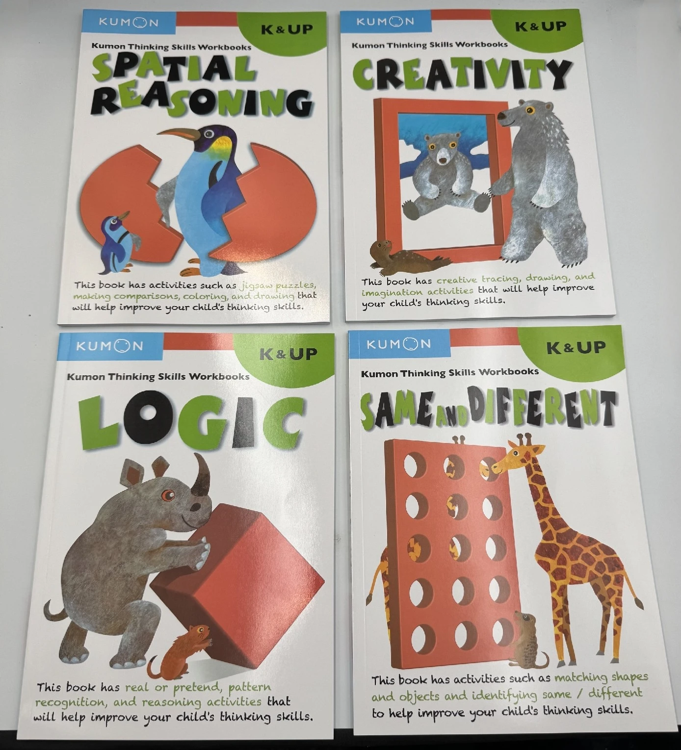 1 Book Kumon Method  hinking Skills book Workbooks Exercises,Spatial Reasoning,Logic,Creativity,Same and Different,for kids