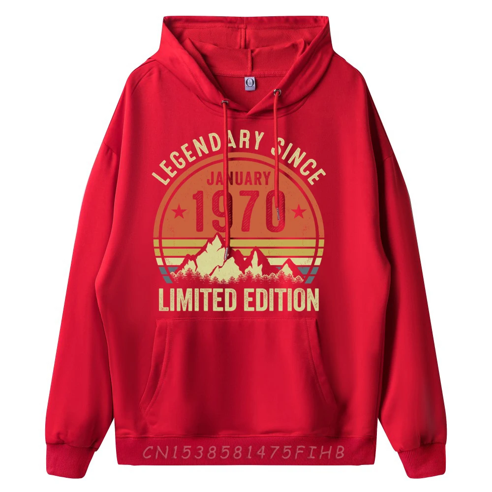 Legendary Since January 1970 Limited Edition 55th Birthday Oversized Hoodie Men Men Vintage Pullover Hoodies Tops Hoodie