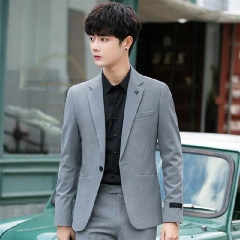 

Classic Single Breasted Slim Fit Coat Trendy 2025 Fashion Casual Men's Suit Jackets Gentleman High Quality Simple Male Blazer