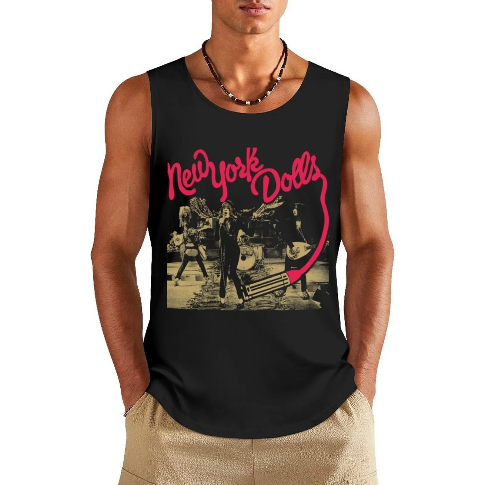 

NYD New York Dolls Tank Top new in tops & t-shirt gym t-shirts man Clothing mens clothing