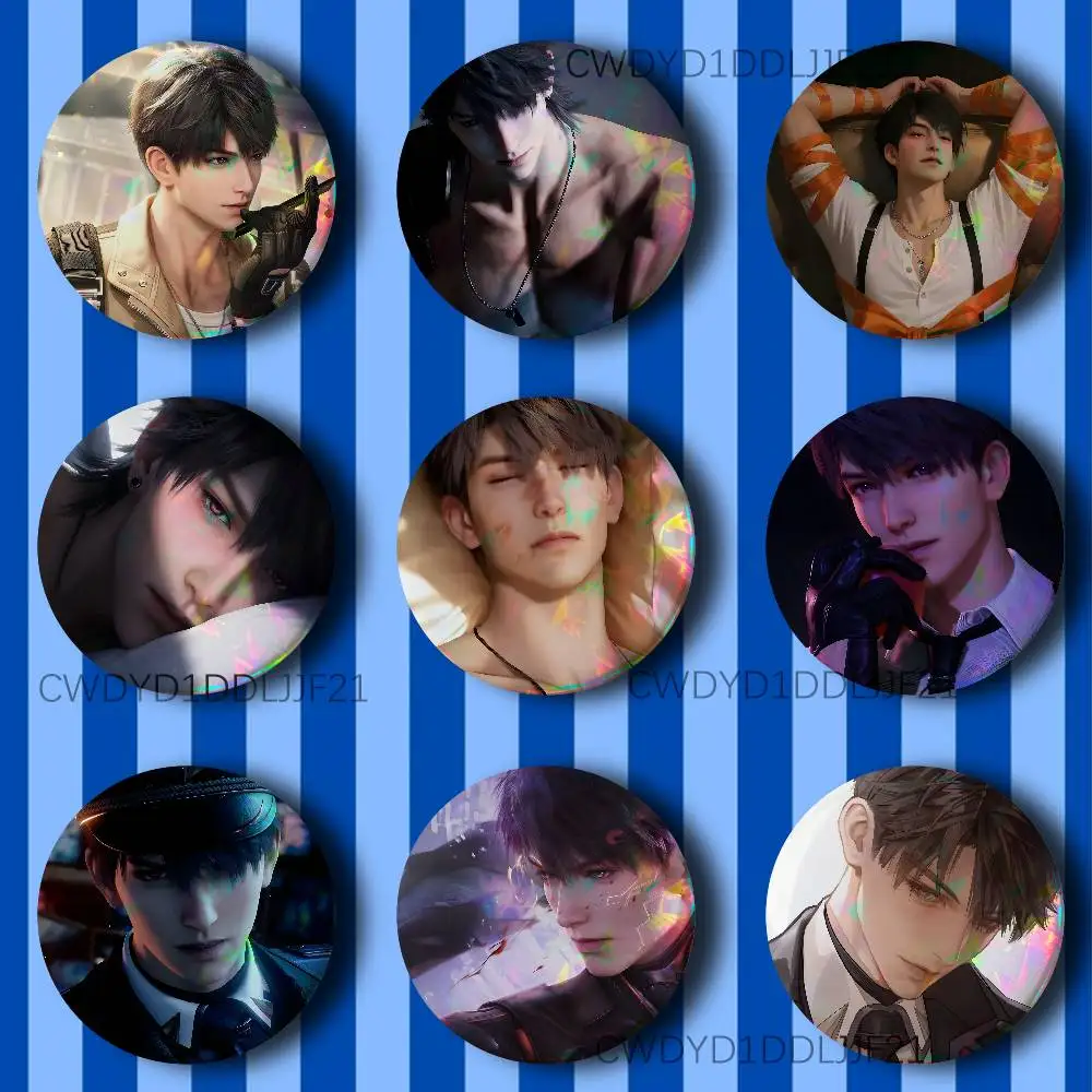 

Caleb L-Love And Deepspace Button Pins Cool Anime Cosplay Badges Clothes Backpack Decorations Brooch Gifts