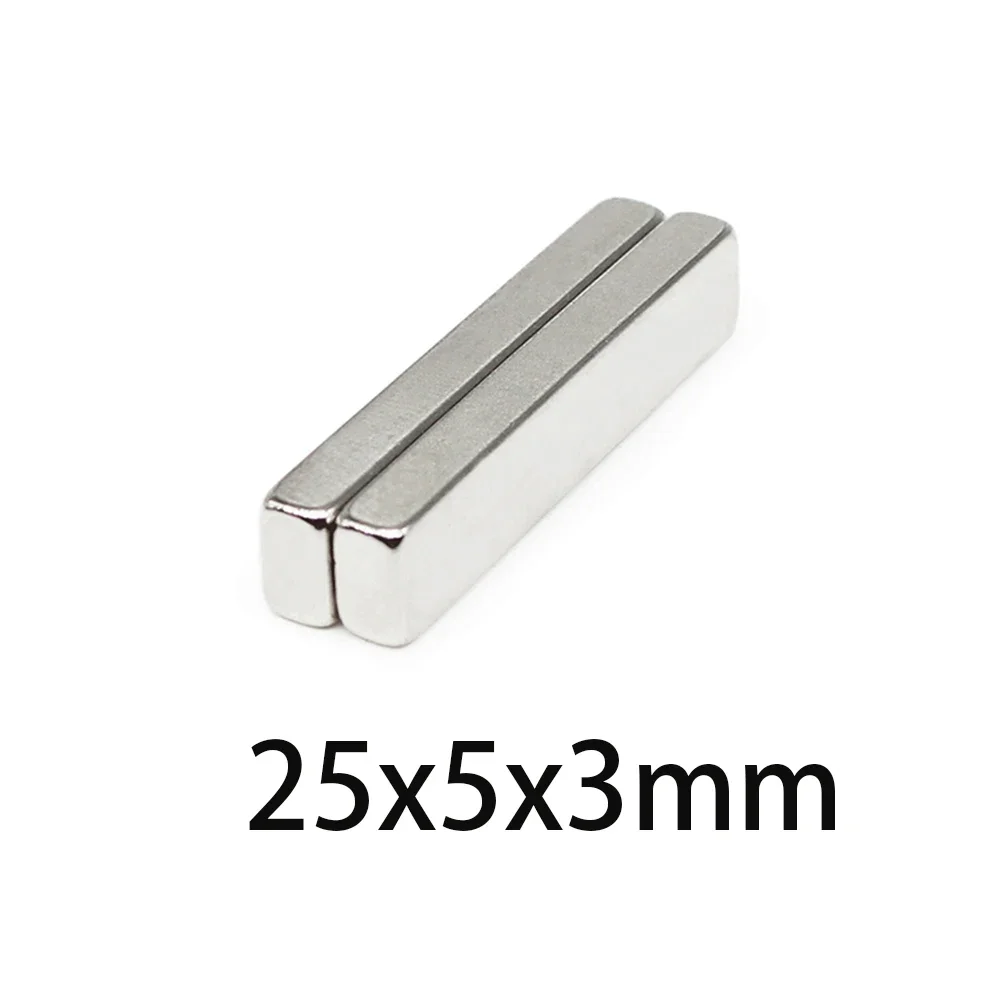 25x3x3 25x5x2 25x5x3 25x5x4 25x5x5 25x8x3 N35 Neodymium Bar Block Strong Magnets Search Magnetic Bar Ndfeb Motor Generator