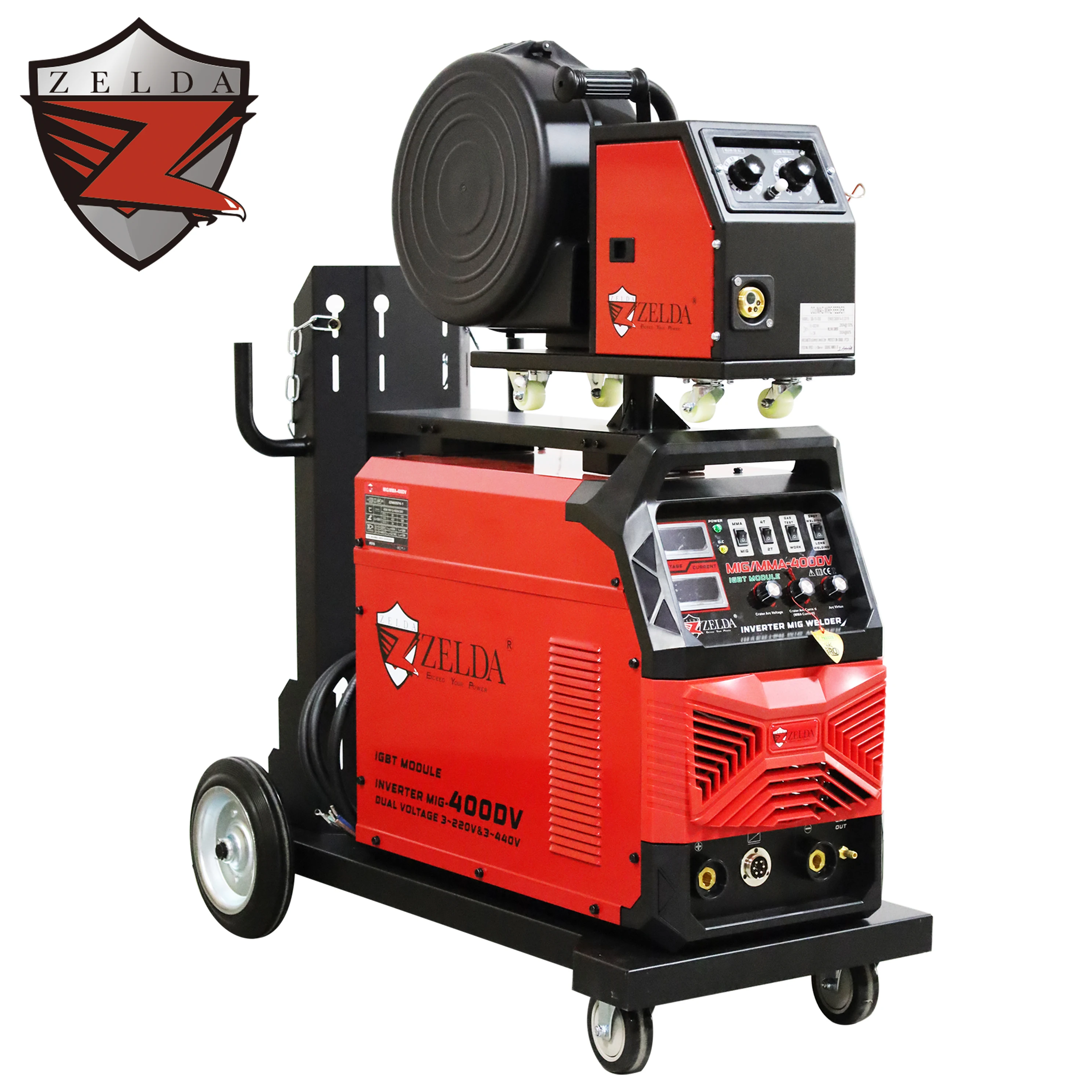 

Промышленный полуавтоматический сварочный аппарат MIG для тяжелых условий эксплуатации, 3-фазный, 220В/440В, 400А, 100% циклическая работа