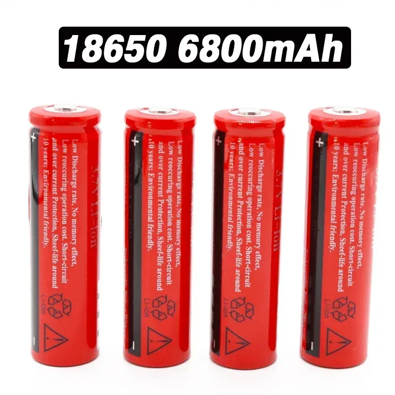 New Original 18650 Battery 3.7V 6800mAh Rechargeable Liion  for Led Flashlight Torch Batery Litio