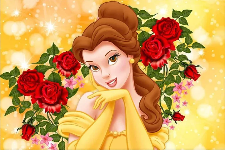 Beauty and Beast Backdrops for Photography Red Curtain Party Background Castle Cartoon Bella Birthday Backdrop Decoration