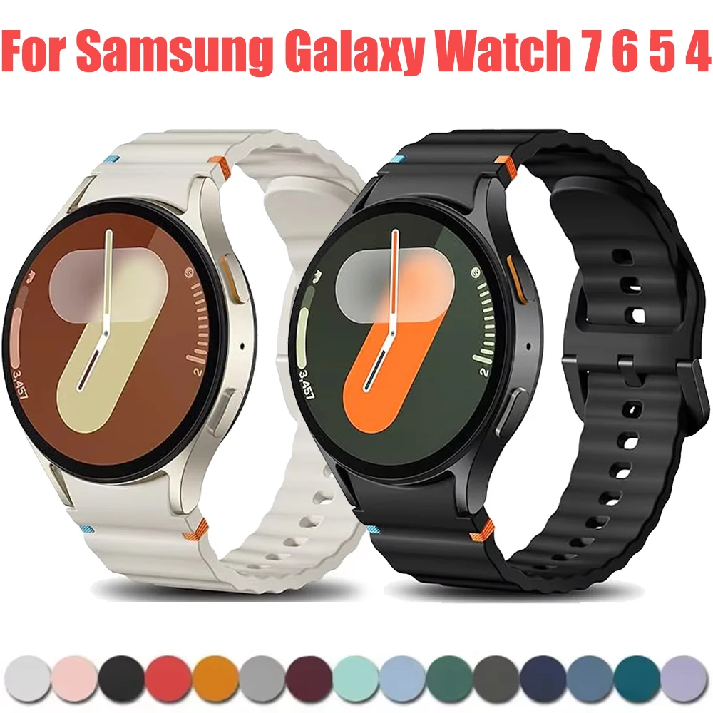 Silikonarmband für Samsung Galaxy Watch 7 6 5 4 44mm 40mm 5 Pro 45mm Sport Smartwatch Armband Watch 6 4 Classic 47mm 46mm 43