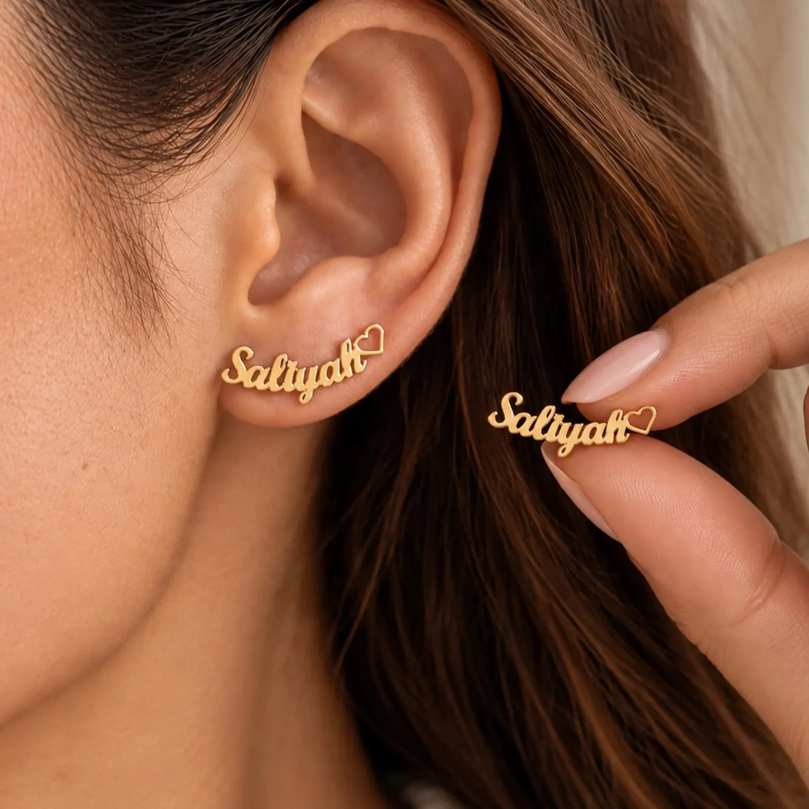 Heart Shaped Custom Name Earrings for Women Personalized Stainless Steel Stud Earring Minimalist Jewelry Ear Accessory 2026 New
