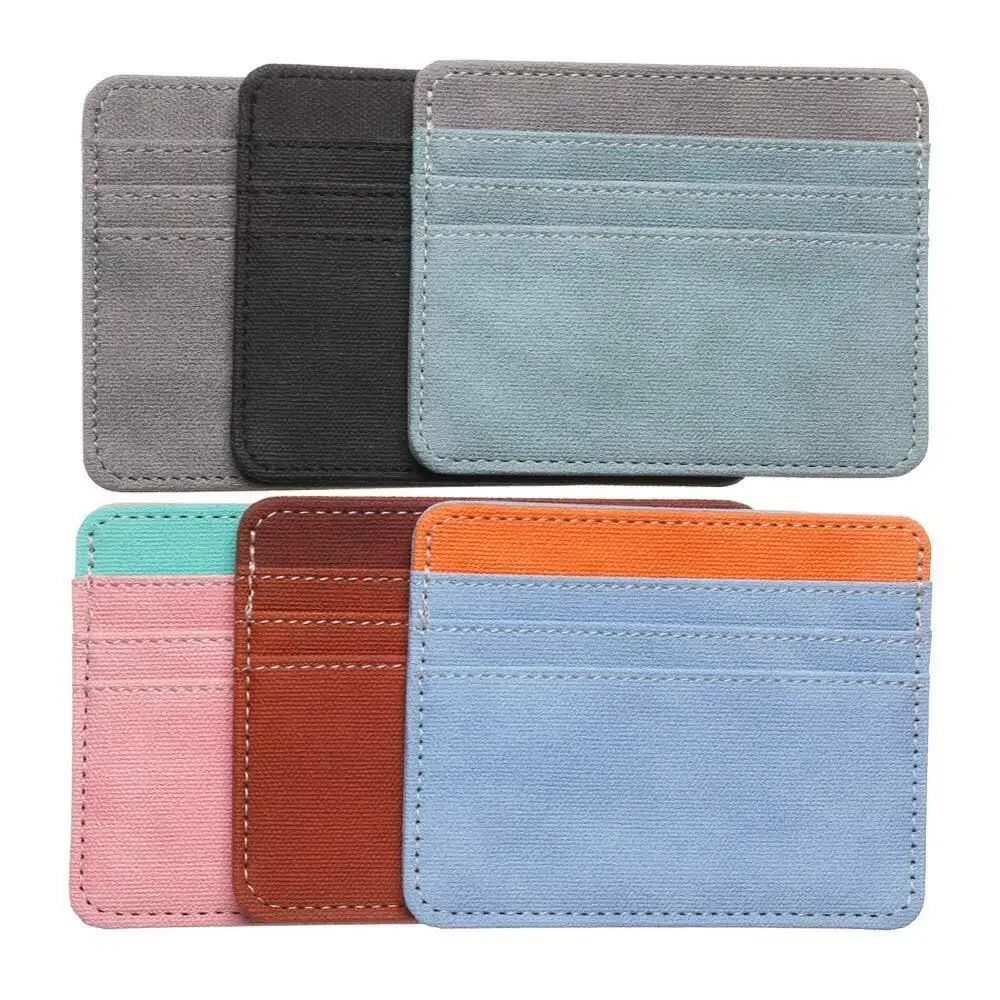 Men Business Portable Purse PU Leather Wallet Card Case Blocking Sleeve Credit Card Holde