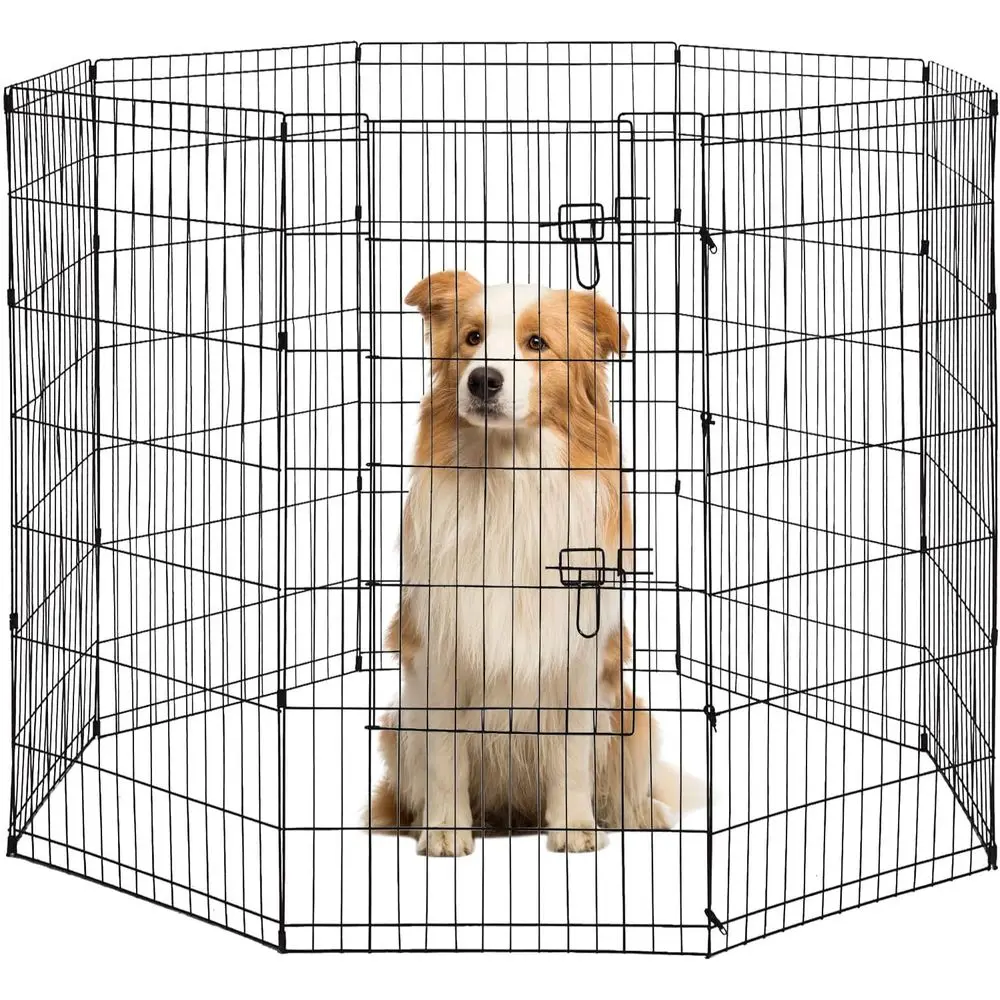 

Portable 8-Panel Metal Dog Playpen with Door, Suitable for Indoor and Outdoor Use, Easy Assembly, Rust-Resistant