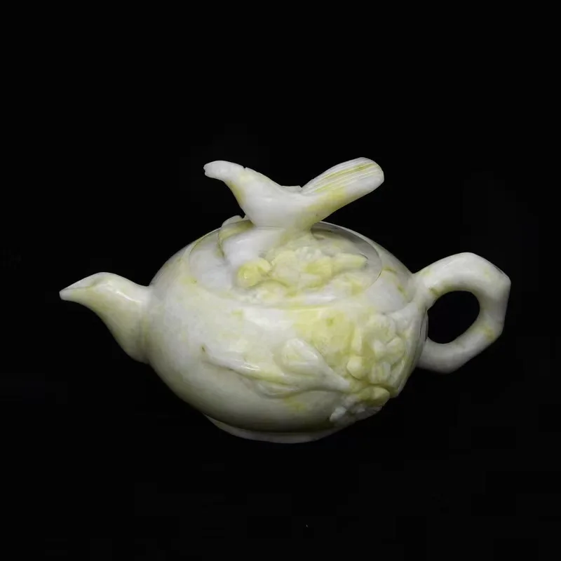 Exquisite Lantian Jade Tea Pot Decoration Chinese style Wine Pot Home Office Wine Cabinet Tea Set Decoration