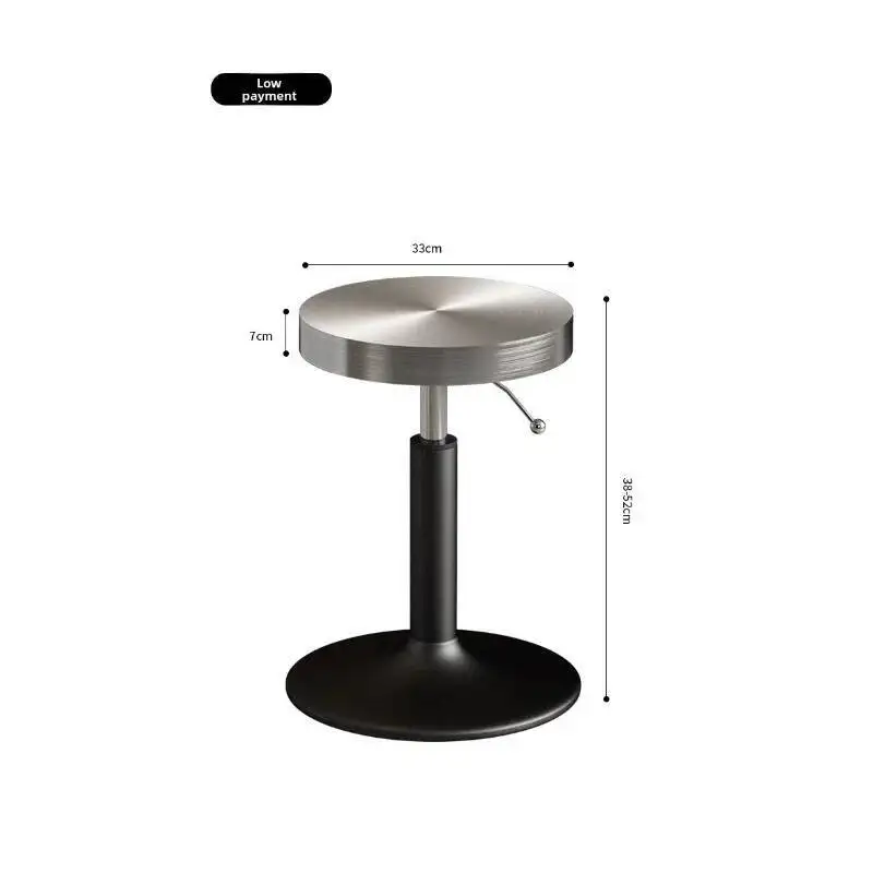 Modern Adjustable Bar Stools with Round Metal Seat Counter Height Stools for Kitchen Island and Bar Area