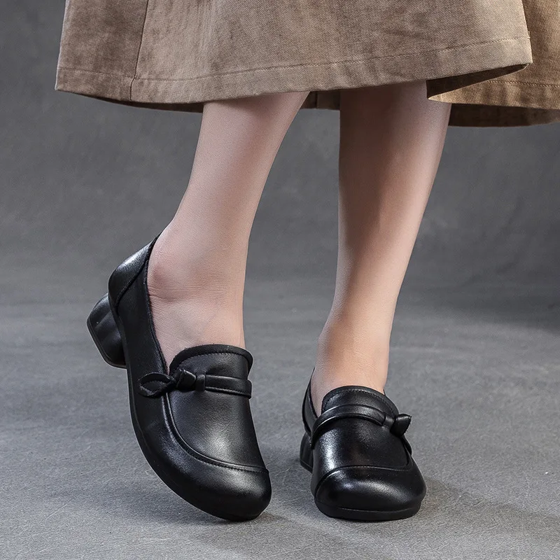 

Женские туфли-оксфорды высотой 3,5 см, роскошные осенние модные туфли из натуральной кожи в стиле ретро с круглым носком, уличная женская обувь на высоком каблуке