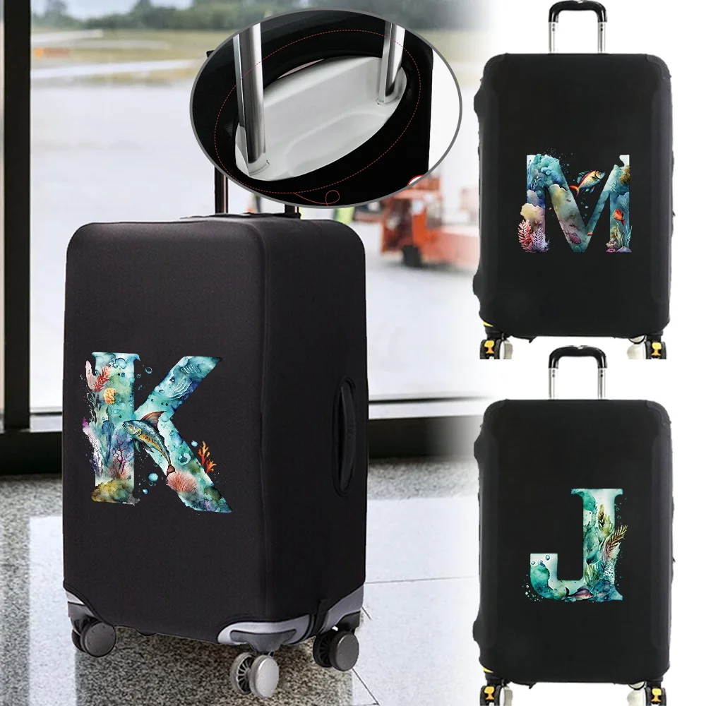Luggage Cover travel needments Reusable Travel Luggage Suitable Luggage 18-32inch Reusable Washable Fish letter Series
