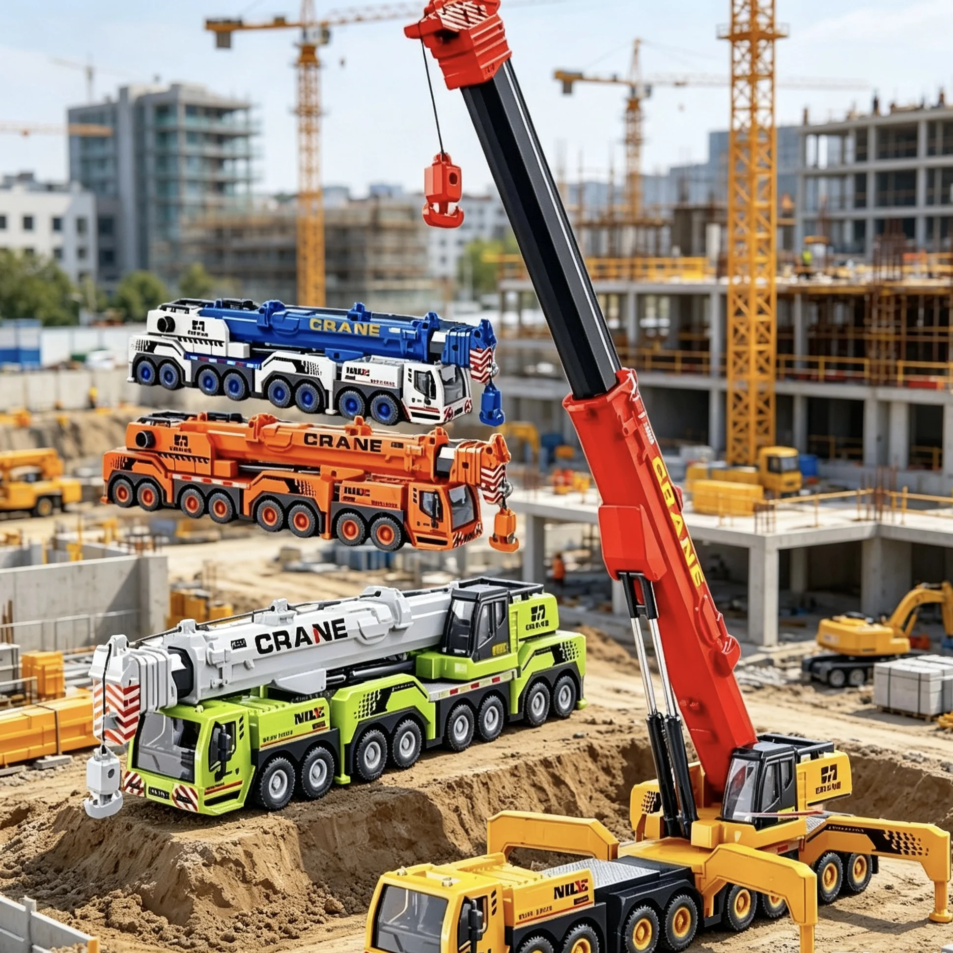 Multiple styles Heavy-duty crane toy model, oversized crane toy car, interactive children's construction vehicle, Christmas gift