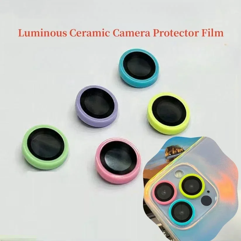 

Ceramic Camera Protector Film For IPhone 17 Pro Max 17Air 16 Pro 16plus 15 ProMax 14 ProMax Lens Ring Tempered Glass Glowing Cap