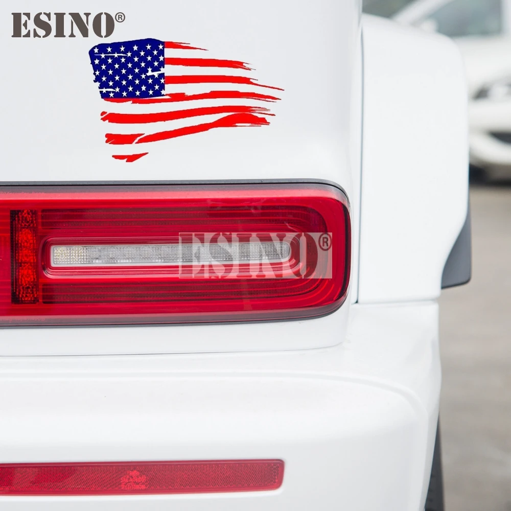 America Car Decal Distressed Blue And Red Cartoon Car PVC Adhesive Decal Waterproof Body Sticker Pattern Vinyl