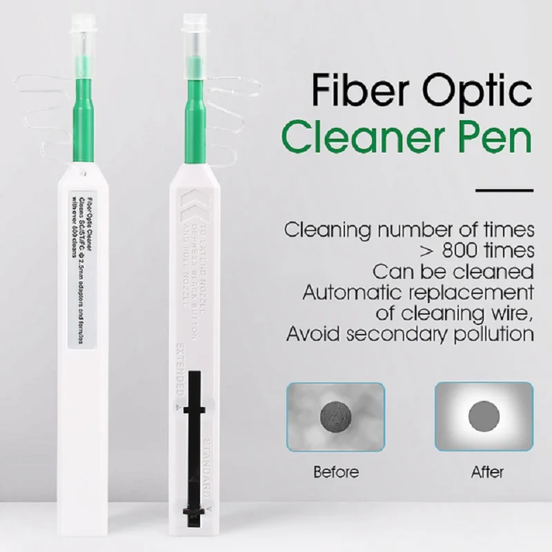 SC/FC/ST 2.5mm FTTH Fiber Optic Cleaning Pen LC/MU 1.25mm One-Click Cleaning Fiber Cleaner Tools Optical Fiber Connector Cleaner