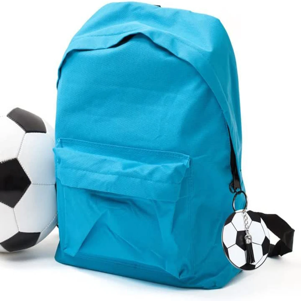 48PCS Soccer Acrylic Keychain Blanks Kit with Tassels Key Chain Rings and Jump Rings Soccer Party Favors DIY Supplies