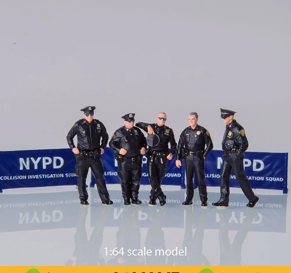 1/64 New York City Police Department  NYPD 1:64 American-Style Miniature Action Figure Car Accessories