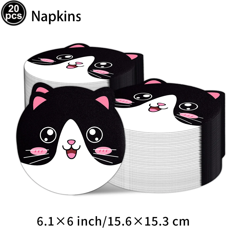 Cute Animals Party Paper Plates Dog Cat Disposable Plates Kids Birthday Decor Cartoon Animals Dinnerware Plates Party Supplies view 2