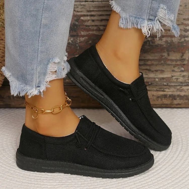 Plus Size Casual Vulcanized Shoes For Women New Flat Slip-On Low-Top Loafers Shoes