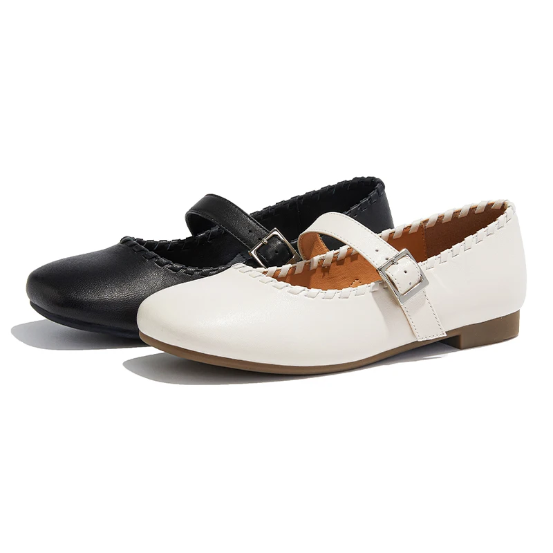 AIYUQI Women Mary Jane Shoes 2026 New Genuine Leather Female Shoes Non-slip One-strap Shallow-mouth Large-size Loafers For Women